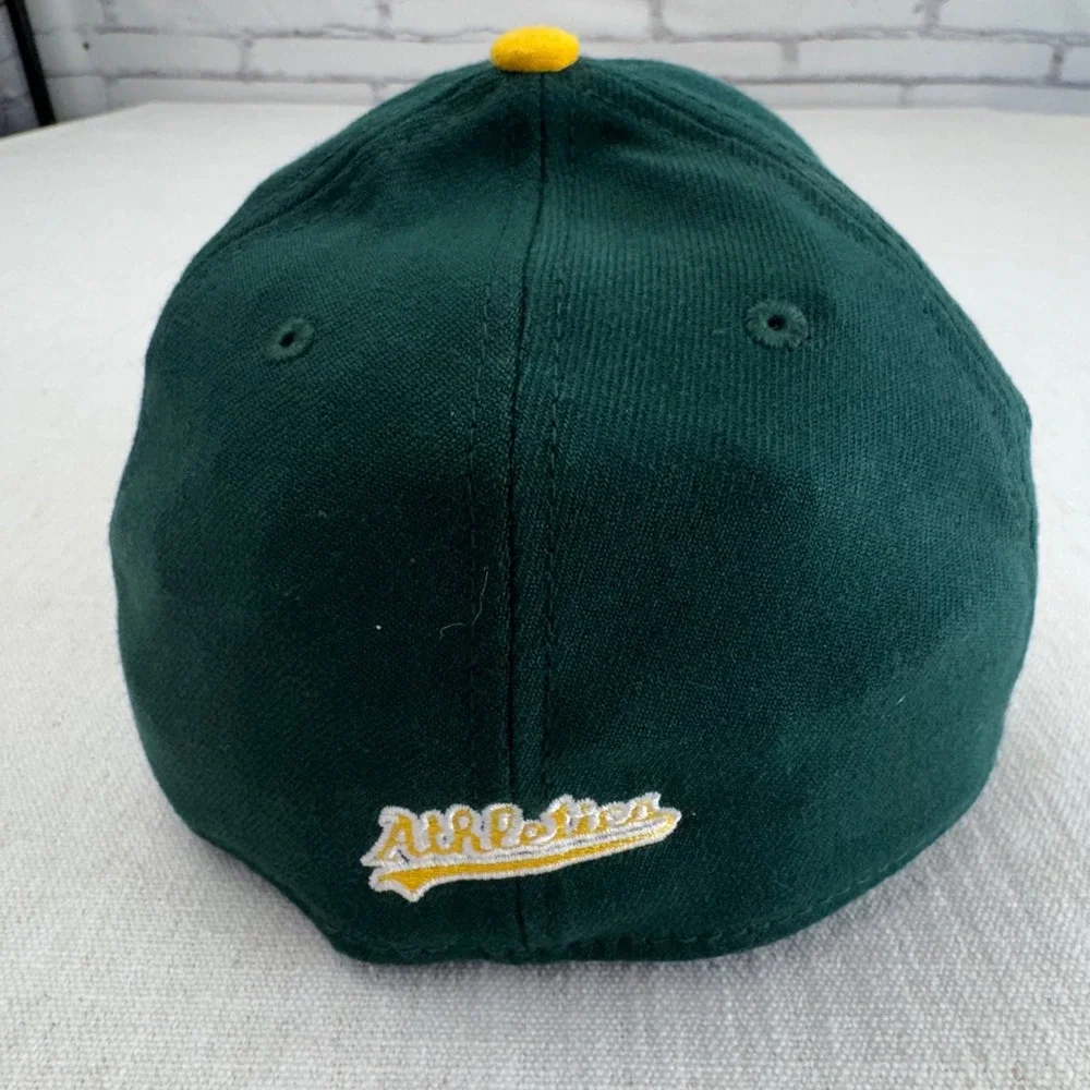 New Era 39THIRTY‎ Oakland Athletics MLB Hat Mens Medium Large Green Yellow Cap